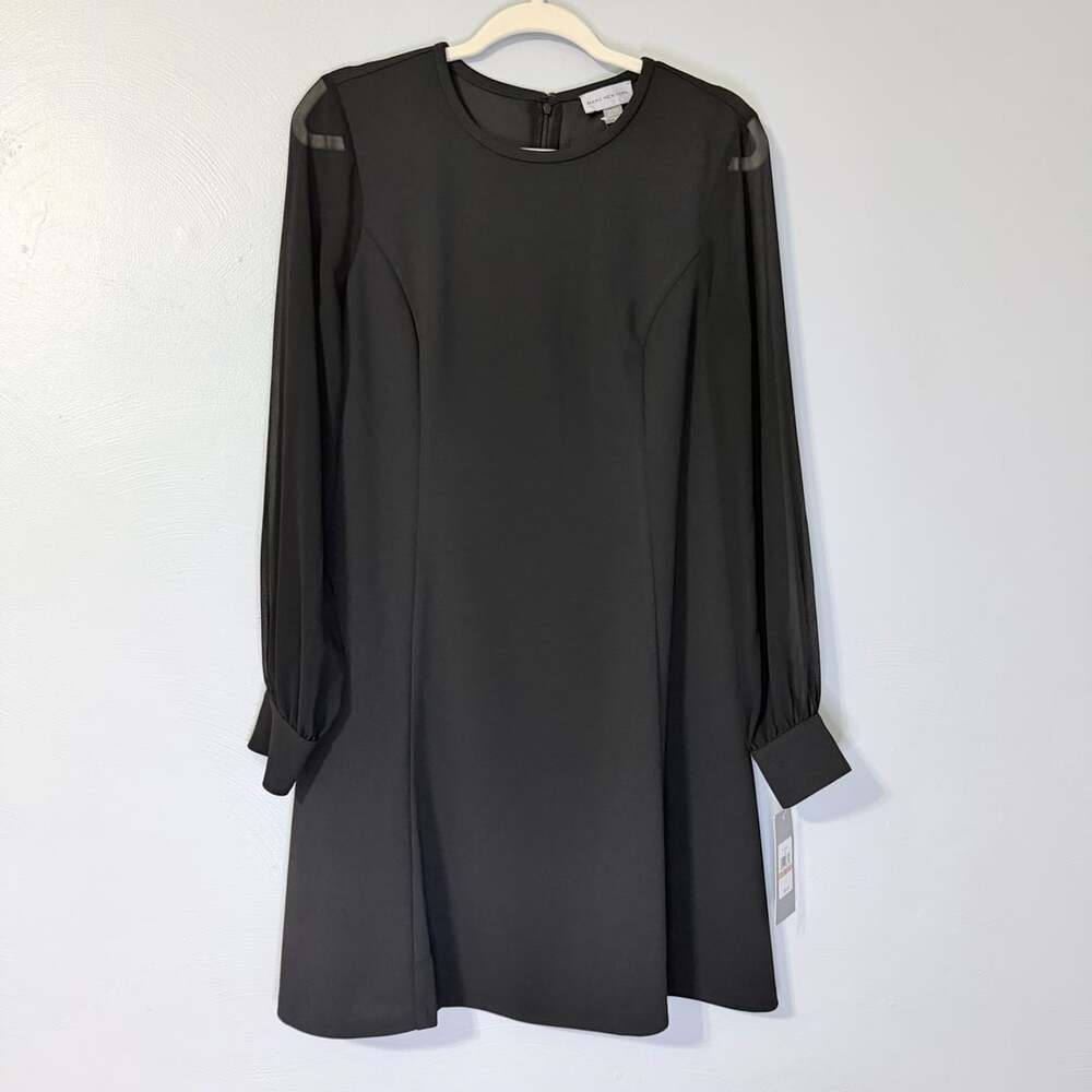 NWT Marc New York Long Sleeve Sheer Sleeve A-Line Dress 12
